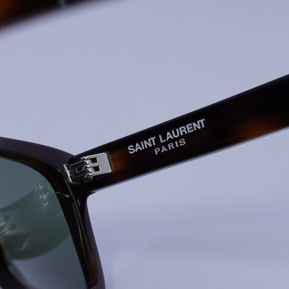 Saint Laurent SL274 003 Sunglasses Havana Rectangle Frame, Green Lenses - Picture 8 of 10